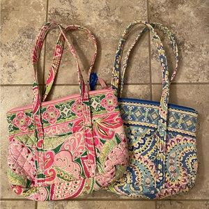 Vera Bradley Pink Blue Floral Paisley Bag Purse Lot Bundle Set